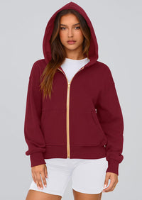 Y2K Zip Up Hoodie Long Sleeve Loose Fit Pockets Casual Sweatshirt