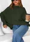 PRETTYGARDEN Womens Sweaters Fall Fashion Casual Loose Turtleneck Batwing Long Sleeve Knit Sweater Pullover Tops