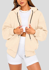 Zip Up Long Sleeve Loose Fit Y2K Casual Hoodies Cardigan