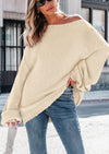 PRETTYGARDEN Women's Fall Oversized Sweaters Long Sleeve V Neck Dressy Casual Chunky Knit Loose Pullover Tops Winter Clothing