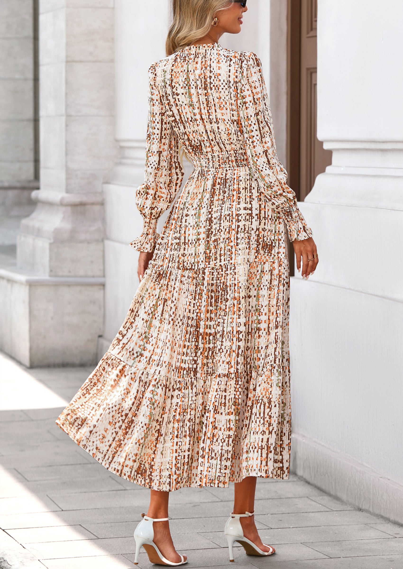 PRETTYGARDEN Women's Floral Maxi Dress Spring Long Sleeve V Neck Casual A Line Long Flowy Boho Party Dresses
