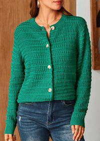 Knit Cardigan Long Sleeve Open Front Button Down Jacket