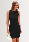 PRETTYGARDEN Spring Dresses for Women Sleeveless Bodycon Short Work Tank Dress Summer Casual Ribbed Mini Sundresses