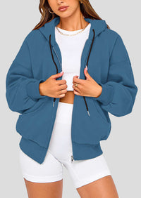 Zip Up Long Sleeve Loose Fit Y2K Casual Hoodies Cardigan