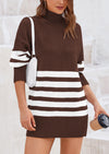 PRETTYGARDEN Women's Oversized Striped Sweaters Fall Casual Long Sleeve Turtleneck Pullover Chunky Knit Jumper Tops