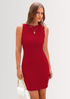 PRETTYGARDEN Spring Dresses for Women Sleeveless Bodycon Short Work Tank Dress Summer Casual Ribbed Mini Sundresses