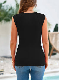 Ribbed Trendy Casual Cap Sleeve Slim Fitted Knit Basic Tank Tops