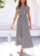 Casual Knit Short Sleeve Crop Top High Waist Skirt 2 Piece Sets