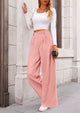 Wide Leg Casual High Elastic Waisted Work Office Palazzo Pants