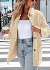 PRETTYGARDEN Women's Winter Faux Fur Coats Long Sleeve Lapel Button Down Pockets Fleece Sherpa Jacket Casual Trendy Outerwear