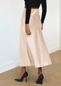 High Waisted A Line Flowy Ruffle Elegant Party Skirt
