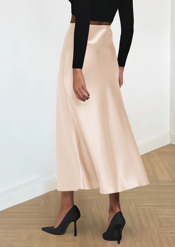High Waisted A Line Flowy Ruffle Elegant Party Skirt