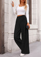 Wide Leg Casual High Elastic Waisted Work Office Palazzo Pants