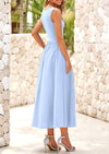 PRETTYGARDEN Women's Maxi Sundress Casual Summer Sleeveless Asymmetrical Drop Waist Patchwork Long Flowy Tank Dresses