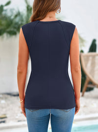 Ribbed Trendy Casual Cap Sleeve Slim Fitted Knit Basic Tank Tops
