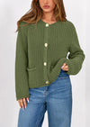 PRETTYGARDEN Cardigan Sweaters for Women Trendy Oversized Knit Chunky Button Cardigans Fall Winter Outfits with Pockets
