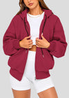 PRETTYGARDEN Women's Fall Oversized Hoodies Sweatshirt Long Sleeve Zip Up Pockets Loose Fit Y2K Winter Jackets Coat