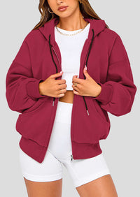 Zip Up Long Sleeve Loose Fit Y2K Casual Hoodies Cardigan