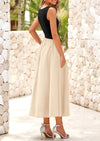 PRETTYGARDEN Women's Maxi Sundress Casual Summer Sleeveless Asymmetrical Drop Waist Patchwork Long Flowy Tank Dresses
