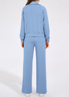PRETTYGARDEN Women's 2 Piece Outfits Casual Lapel Half Zip Sweatshirts And Wide Leg Pants Tracksuit Sets
