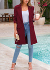 PRETTYGARDEN Women's Spring Fall Long Blazer Jackets Long Sleeve Lapel Pockets Loose Fit Work Casual Blazers Outerwear