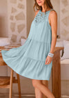 BTFBM Women Summer Halter Dresses Casual Spring 2025 Sleeveless A-Line Tiered Swing Mini Dress Beach Vacation Sundress