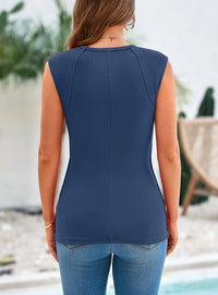 Ribbed Trendy Casual Cap Sleeve Slim Fitted Knit Basic Tank Tops