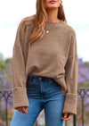 PRETTYGARDEN Women's Fall Oversized Sweaters Casual Crewneck Pullover Long Sleeve Fuzzy Chunky Knit Tops Blouse