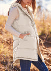 PRETTYGARDEN Womens Fall Reversible Vests Sleeveless Fleece Jacket Zip Up Hoodie Pockets Long Warm Winter Coat Outerwear