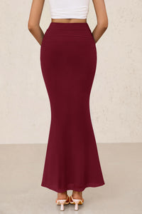 Mermaid Bodycon Trendy Casual High Waisted Ruffle Ruched Long Mesh Skirts