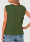 PRETTYGARDEN Women's Summer Sweaters Vest Sleeveless Button Down Cropped Pockets Chunky Knit Cardigan Trendy Tank Tops