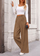 Wide Leg Casual High Elastic Waisted Work Office Palazzo Pants