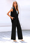 PRETTYGARDEN Women's 2 Piece Outfits Sleeveless Suit Vest and Wide Leg Pants Business Casual Blazer Sets