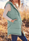 PRETTYGARDEN Womens Fall Reversible Vests Sleeveless Fleece Jacket Zip Up Hoodie Pockets Long Warm Winter Coat Outerwear