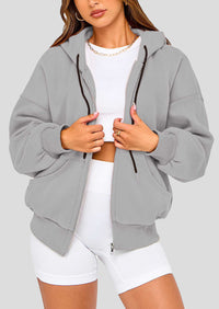 Zip Up Long Sleeve Loose Fit Y2K Casual Hoodies Cardigan