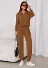 PRETTYGARDEN Women's Fall 2 Piece Lounge Sets Zip Up Sweatshirt Jogger Pants Sweat Track Suits Travel Outfit Winter Clothing