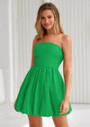 PRETTYGARDEN Women's Bubble Mini Short Dress 2025 Summer Casual A Line Strapless Tube Top Sundress Trendy Smocked Dresses