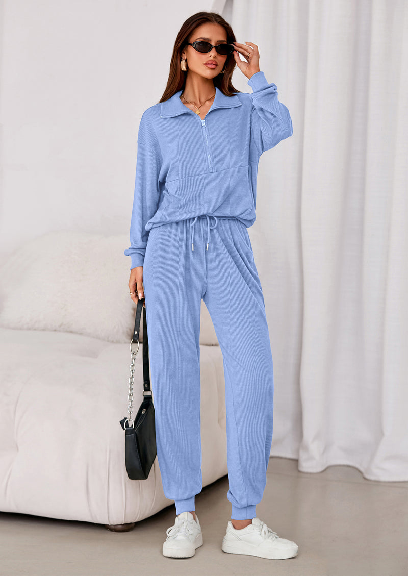PRETTYGARDEN Women's Fall 2 Piece Lounge Sets Zip Up Sweatshirt Jogger Pants Sweat Track Suits Travel Outfit Winter Clothing