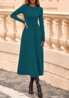 PRETTYGARDEN Women's Fall Long Sleeve Midi Dress Casual Elegant Ruffle Flowy A Line Swing Cocktail Party Dresses
