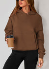 PRETTYGARDEN Women's Fall Hooded Sweatshirts Long Sleeve Half Zip Cropped Hoodies Pullover Winter Fashion Clothes