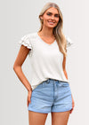 PRETTYGARDEN Summer Tops for Women Spring Trendy Fashion Clothes Casual Ruffle V Neck Short Sleeve Shirts Blouses