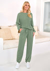 KIRUNDO Lounge Sets for Women Travel Airport Outfits Lightweight Tops Drawstring Pants Tracksuit Jogger Set Postpartum