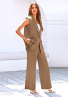 PRETTYGARDEN Women's 2 Piece Outfits Sleeveless Suit Vest and Wide Leg Pants Business Casual Blazer Sets