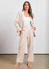 PRETTYGARDEN Women's Fall Two Piece Outfits Dressy Blazer Jacket and Wide Leg Pants Pockets Business Casual Office Suit Sets