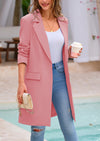 PRETTYGARDEN Women's Spring Fall Long Blazer Jackets Long Sleeve Lapel Pockets Loose Fit Work Casual Blazers Outerwear