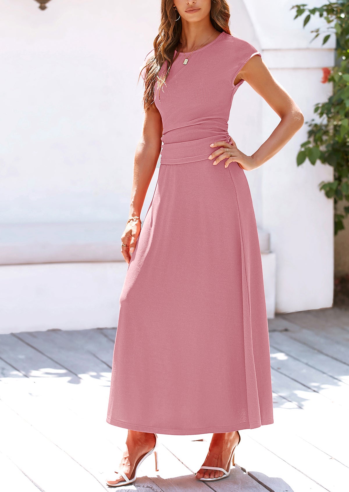 Casual Knit Short Sleeve Crop Top High Waist Skirt 2 Piece Sets