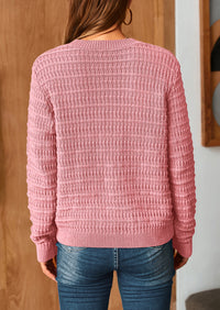 Knit Cardigan Long Sleeve Open Front Button Down Jacket