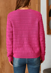 Knit Cardigan Long Sleeve Open Front Button Down Jacket