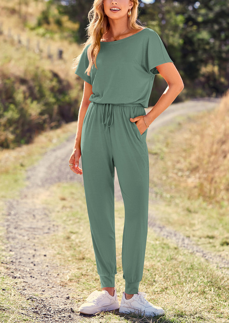 PRETTYGARDEN Dressy Off Shoulder Romper Spring Vacation Travel Lounge Outfits Clothes