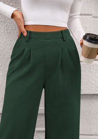 Wide Leg Casual High Elastic Waisted Work Office Palazzo Pants